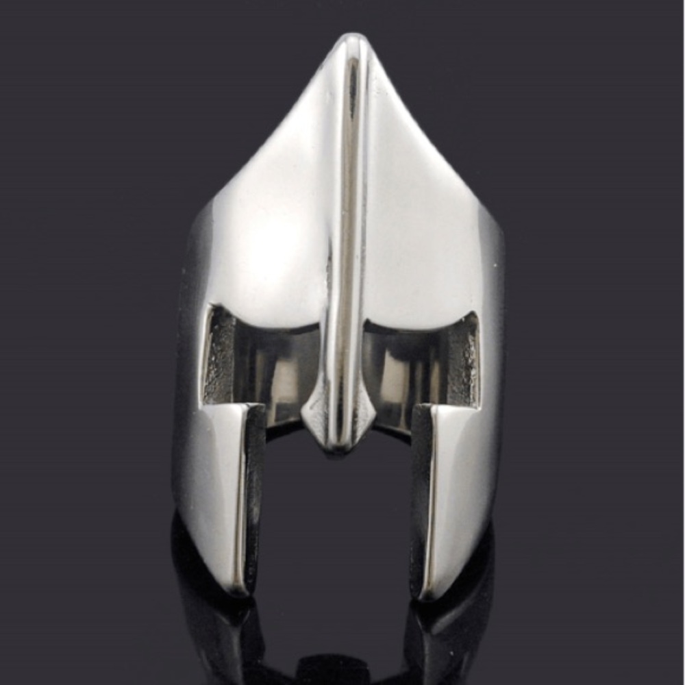 Spartan Helmet Ring Silver Stainless Steel